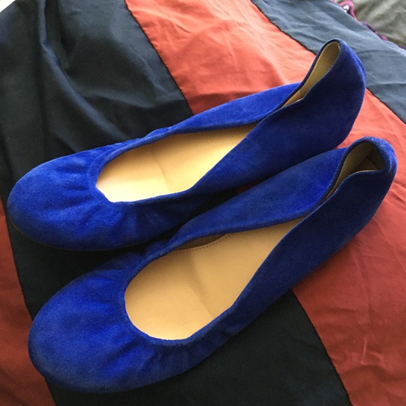 J.Crew Emma suede scrunch flats size 7 - blue suede - Picture 7 of 12